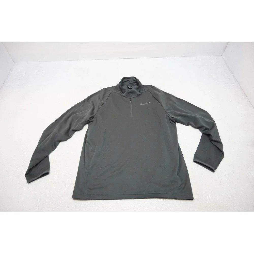 Nike Pullover Golf Jacket Mens Large Gray 1/4 Zip Long Sleeve Athletic Excellent